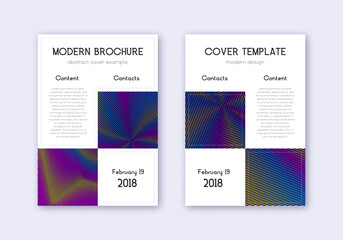 Business cover design template set. Rainbow abstra