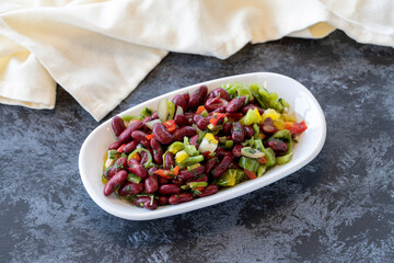 Mexican salad. Healthy food. Snack meal served alongside the main course. Natural vegetarian food.