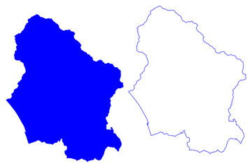 Lucca province (Italy, Italian Republic, Tuscany or Toscana region) map vector illustration, scribble sketch Province of Lucca map