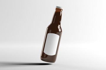 mock up view of a glass bottle - 3d rendering