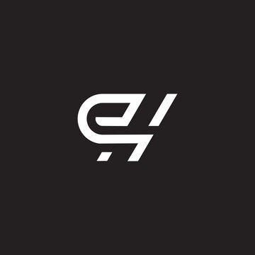 letter eh simple linear geometric design vector