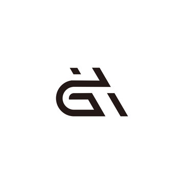 letter gh simple linear geometric design vector