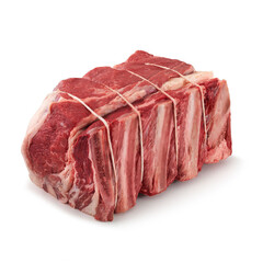 Close-up view of fresh raw Cross Rib Chuck Roast Chuck Cut in isolated white background