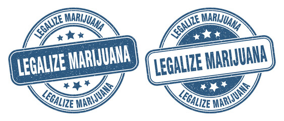 legalize marijuana stamp. legalize marijuana label. round grunge sign