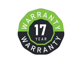 17 year warranty logo isolated on white background. 17 years warranty image