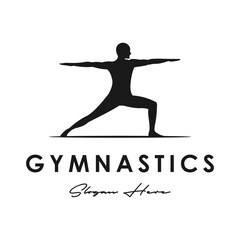 Sport dance, gymnastic icon logo design template, vector illustration.