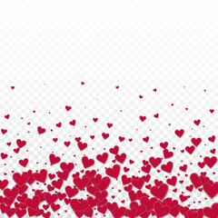 Red heart love confettis. Valentine's day gradient