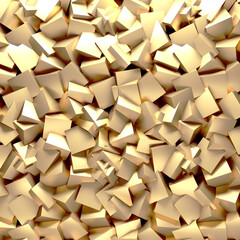 Luxury golden background. Gold glossy cubes array