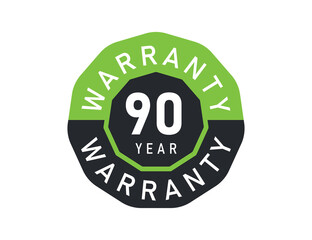 90 year warranty logo isolated on white background. 90 years warranty image