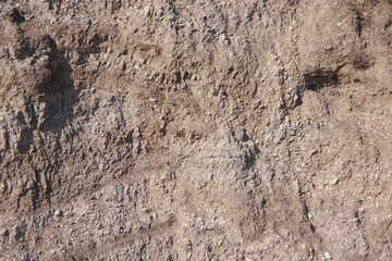 Full frame close-up view of the earth and sand of a cliff wall on the southern California Pacific ocean coast