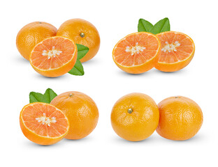 orange fruit isolated on white background.