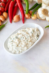 Eggplant Dip Baba Ghanoush / Ganoush (Mutabbal). Traditional Middle Eastern cuisine Eggplant Dip Baba Ghanoush appetizer.
