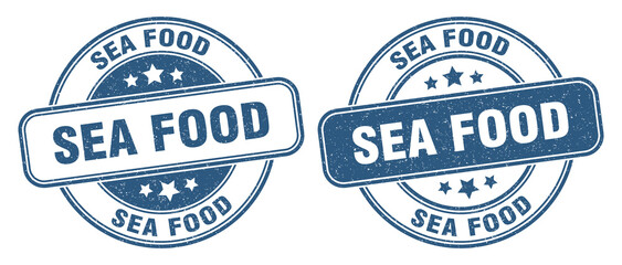 sea food stamp. sea food label. round grunge sign