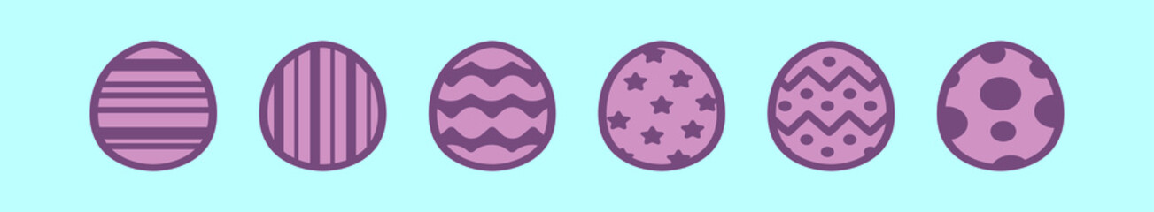 Obraz premium set of easter egg cartoon icon design template with various models. vector illustration isolated on blue background