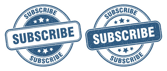 subscribe stamp. subscribe label. round grunge sign