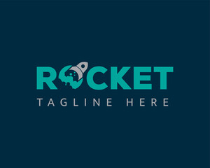 rocket logo creative rocket logo fast connect logo banner rocket creative font