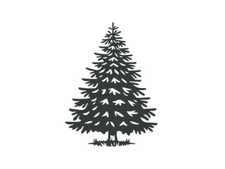 Vector illustration of a spruce tree. Monochrome version.