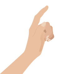 Woman hand on white background, flat design vector illustration