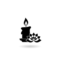 Aroma candle icon with shadow