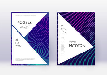 Stylish cover design template set. Neon abstract l