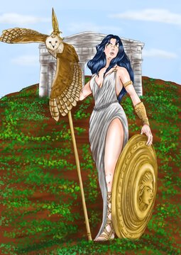 atenea con lechuza 