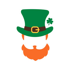 The gnomes wear a top green hat holding a clover. A symbol of good luck in st.patrick's day