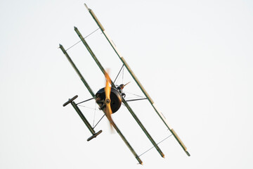 Very manoeuvrable triplane in a steep left turn