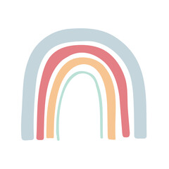 Fototapeta premium Hand drawn pastel color rainbow bridge vector Decoration work for children.