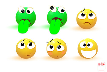 Emoji icon set. Vector illustration