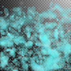 Turquoise flower petals falling down. Nice romanti