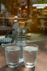 Glass water tableware texture background