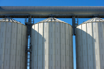 Metal tanks in a farm