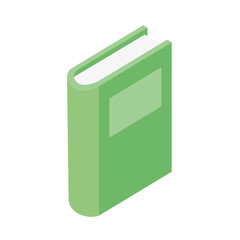 green text book isometric icon