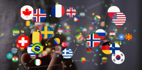 Obraz premium International world flag 3d digital