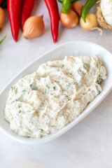 Eggplant Dip Baba Ghanoush / Ganoush (Mutabbal). Traditional Middle Eastern cuisine Eggplant Dip Baba Ghanoush appetizer.