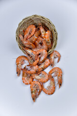 Fresh shrimp cooking. Suitable for advertising.