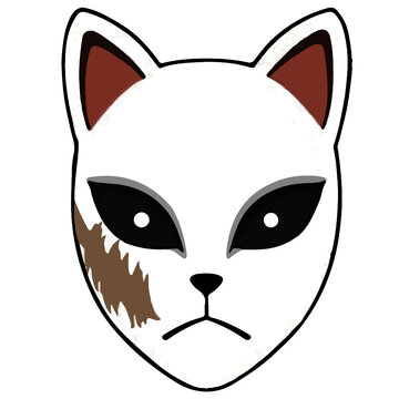 Vector de mascara japonesa de anime - Tanjiro Kamado kimetsu no yaiba - demon layer	