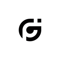Obraz premium g j p gj gp pg pj initial logo design vector template