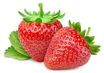 Isolated strawberry with leaf