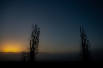 Fototapeta na wymiar Sunrise silhouette