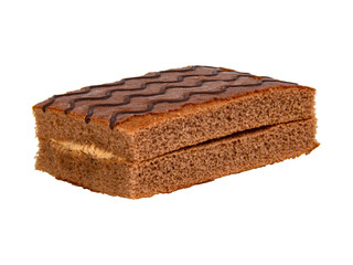 Biscuit cake sandwich isolated on the white background
