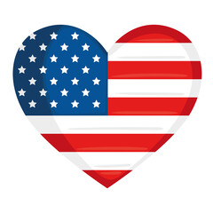 usa flag in heart love
