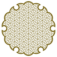 Yukiwa snowflake with pattern in Japanese style of Kumiko zaiku.