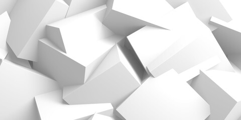 White cubes structure. Abstract futuristic background.