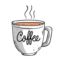 coffee mug doodle style icon