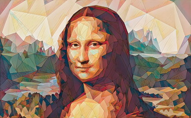 My painting reproduction of Mona Lisa by Leonardo da Vinci. - obrazy, fototapety, plakaty