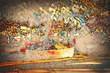 Fototapeta premium beautiful old bonsai in outdor.