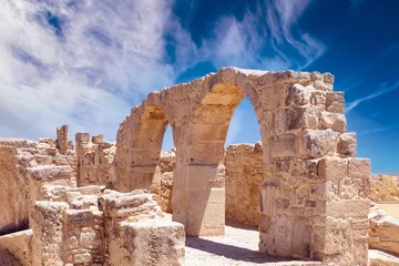 Poster Im Rahmen Cyprus. Limassol. Curion. Ruins of an ancient city on the Mediterranean coast. Fragments of an early Christian Basilica. Monument to the history of Cyprus. Archaeological park. Travel to Cyprus. © Grispb