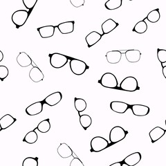 Vector Seamless Pattern Background or Wallpaper, Glasses Themed