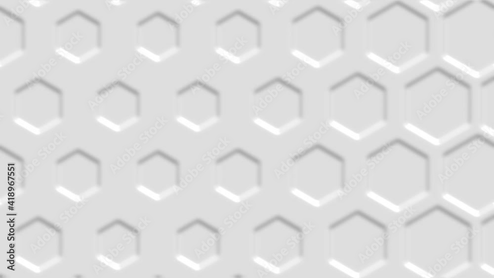 Poster Hexagonal white abstract background - 3d abstract hexagons rendering.